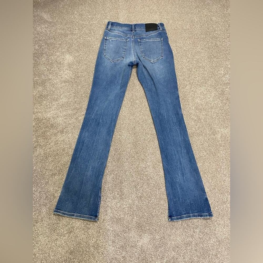 Distressed boho Indie Sleaze Express Skyscraper Mid Rise Bootcut Jeans womens 6R - Picture 2 of 11